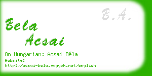 bela acsai business card