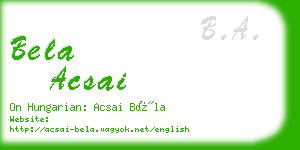 bela acsai business card